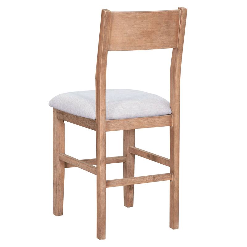 Counter Height 5-Piece Dining Table Set, Kitchen Table Set with Wood Texture Table and Cushioned Chairs