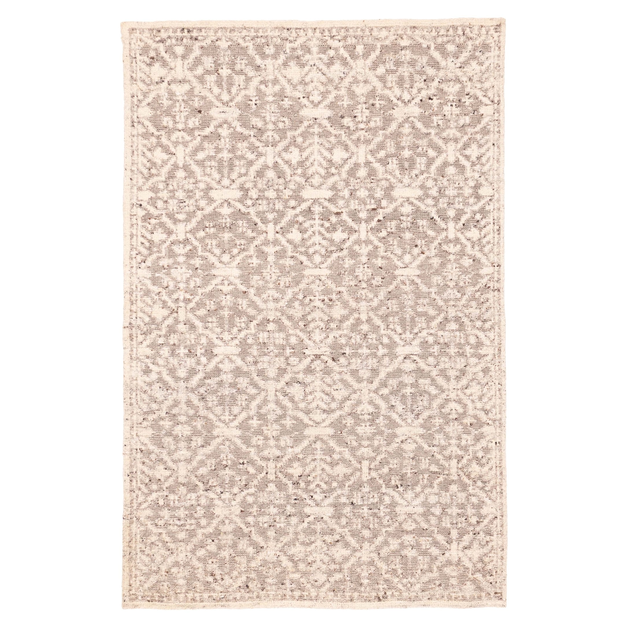 ECARPETGALLERY Hand-knotted Tangier Cream Wool Rug - 5'1 x 7'10