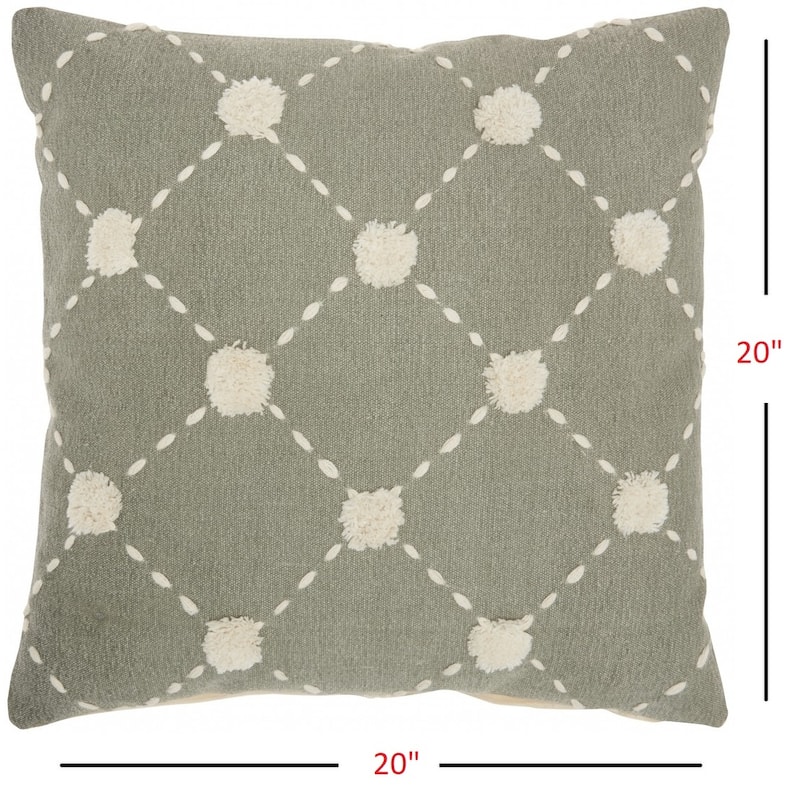 HomeRoots Glamorous Handcrafted Sage Accent Throw Pillow