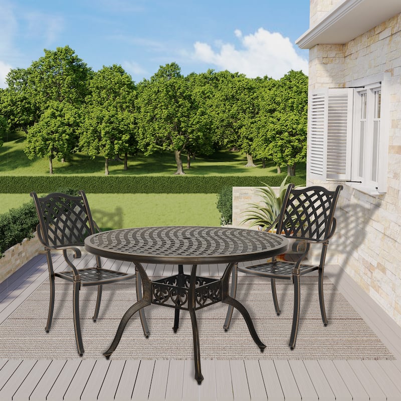 Clihome Cast Aluminum Patio Dining Chairs (Set of 2)