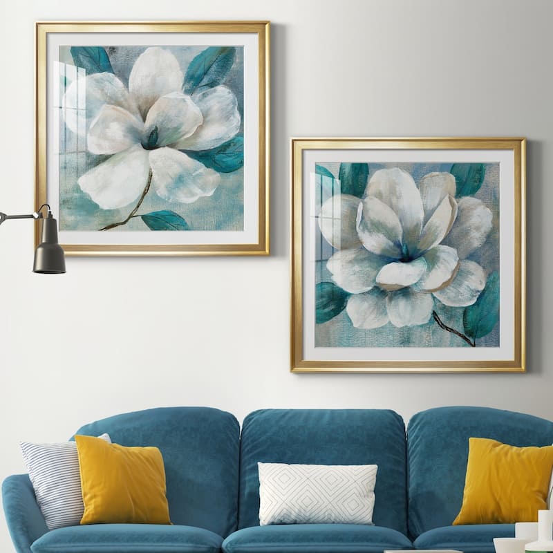 Teal Magnolia I Premium Framed Print - Ready to Hang