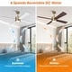 preview thumbnail 14 of 57, 52" Black/ Distressed Brass Dimmable RGB Smart Ceiling Fan with Light and Remote, App Control