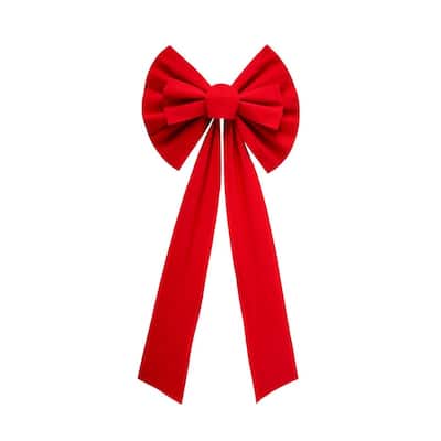 8 Pack Christmas Red Velvet Bows, 26" Long by 10" Wide Decorative Christmas Bows for Wreath Garland Tree Décor