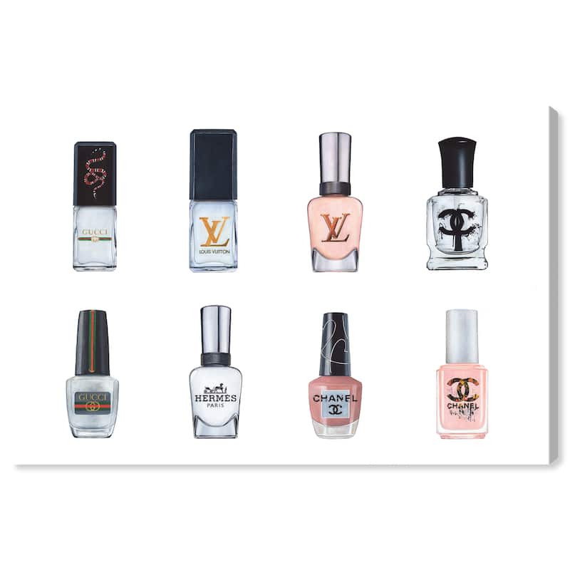 Wynwood Studio Canvas Fashion and Glam Nail Polish White and Modern & Contemporary Wall Art Canvas Print