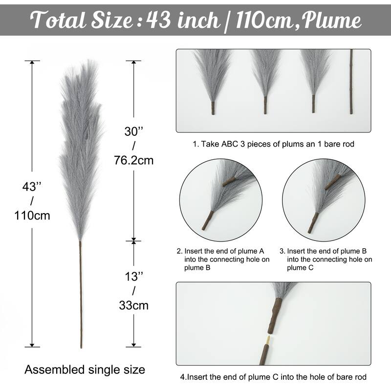 Extra Large Faux Pampas Grass Decor