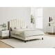 preview thumbnail 4 of 55, Tufted Upholstered Platform Bed with Sturdy Center Legs and Elegant Headboard for Bedroom by HULALA HOME IVORY - Queen