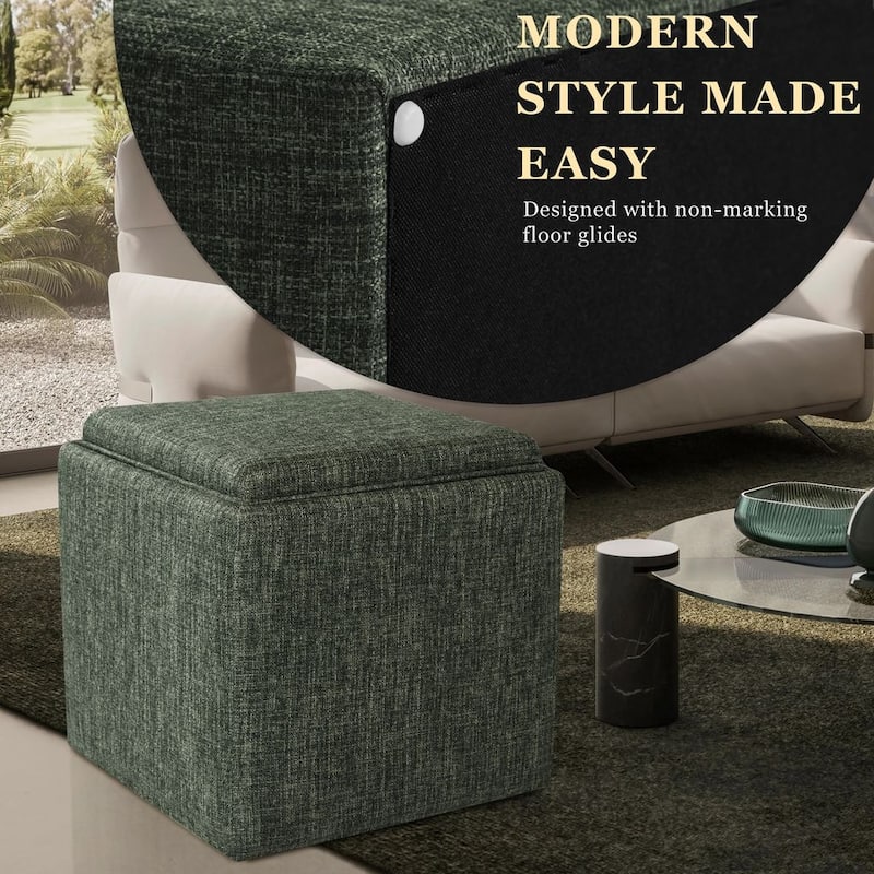 HomePop Storage Ottoman with Tray Top