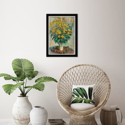 Wynwood Studio Prints Floral and Botanical Claude Monet - Jerusalem Artichoke Flowers Traditional Wall Art Canvas Print