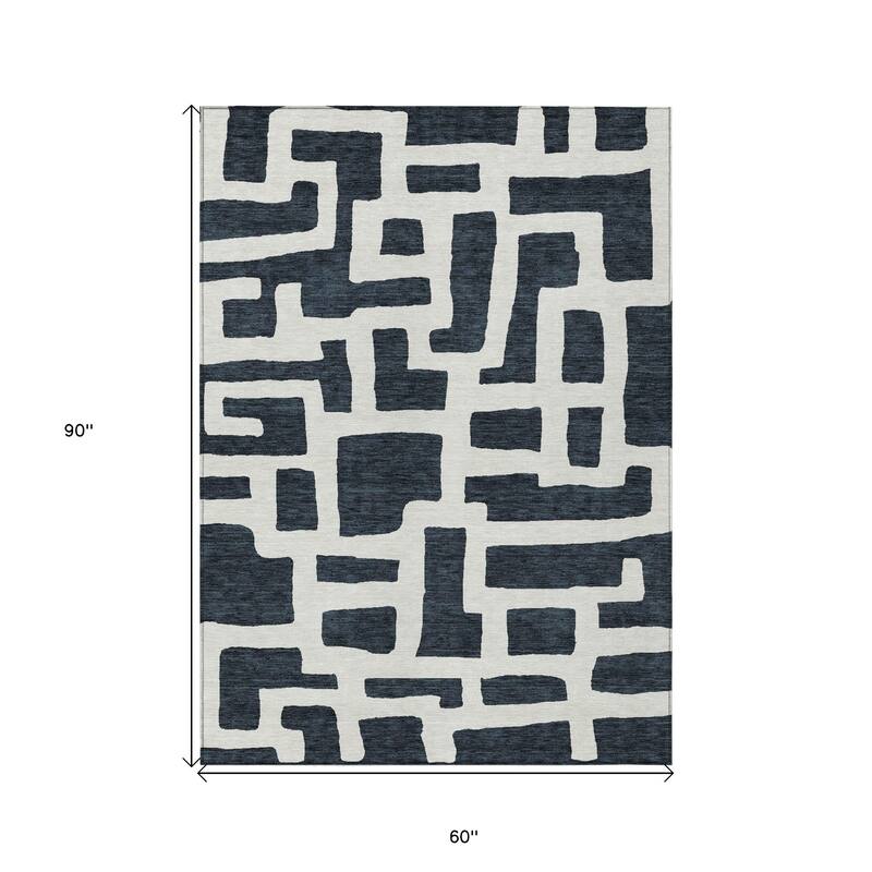 HomeRoots Abstract Transitional Rectangle Outdoor Rug