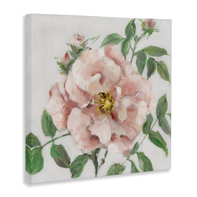 Stupell Traditional Single Pink Blossom Canvas Wall Art Design By Sally Swatland