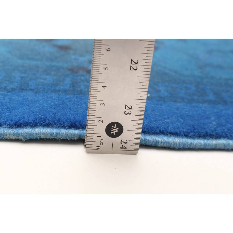 ECARPETGALLERY Hand-knotted Color Transition Blue Wool Rug - 2'8 x 8'11