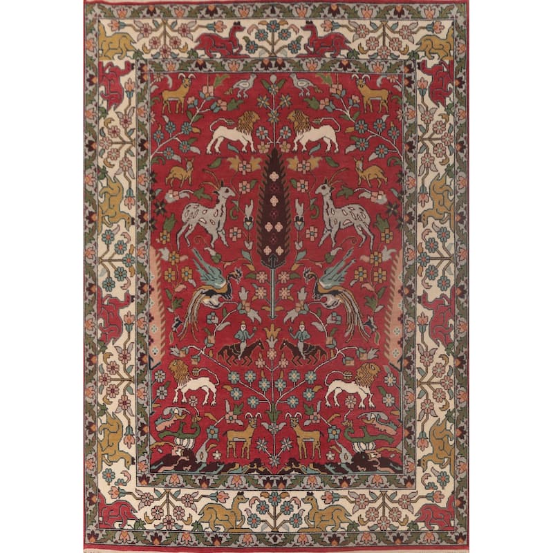 Animals Design Ziegler Area Rug Handmade Oriental Wool Carpet - 9'0"x 11'10"