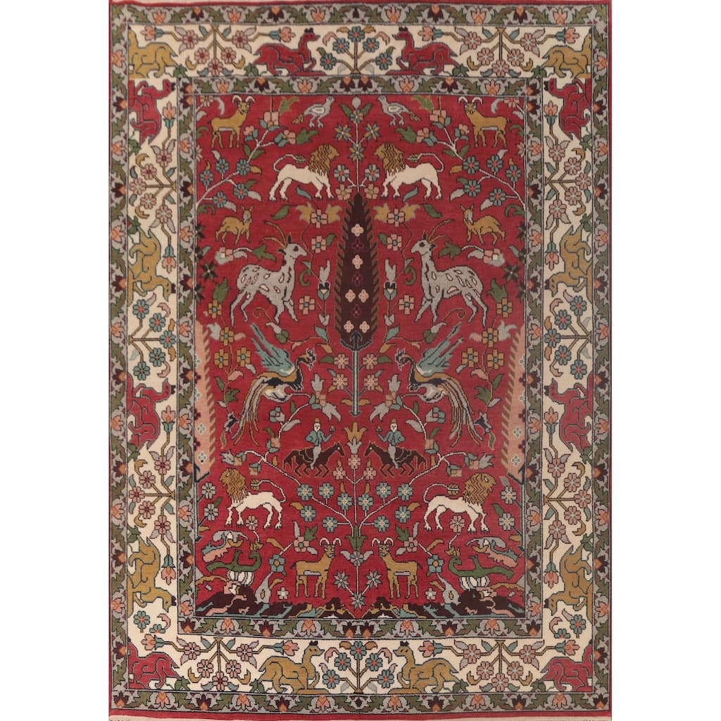 Animals Design Ziegler Area Rug Handmade Oriental Wool Carpet - 9'0"x 11'10"