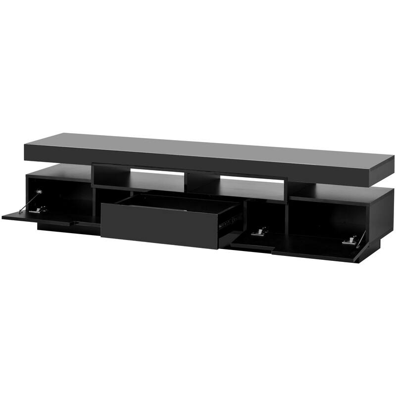 LED TV Stand for 75 Inch TV, Entertainment Center with Storage Bed