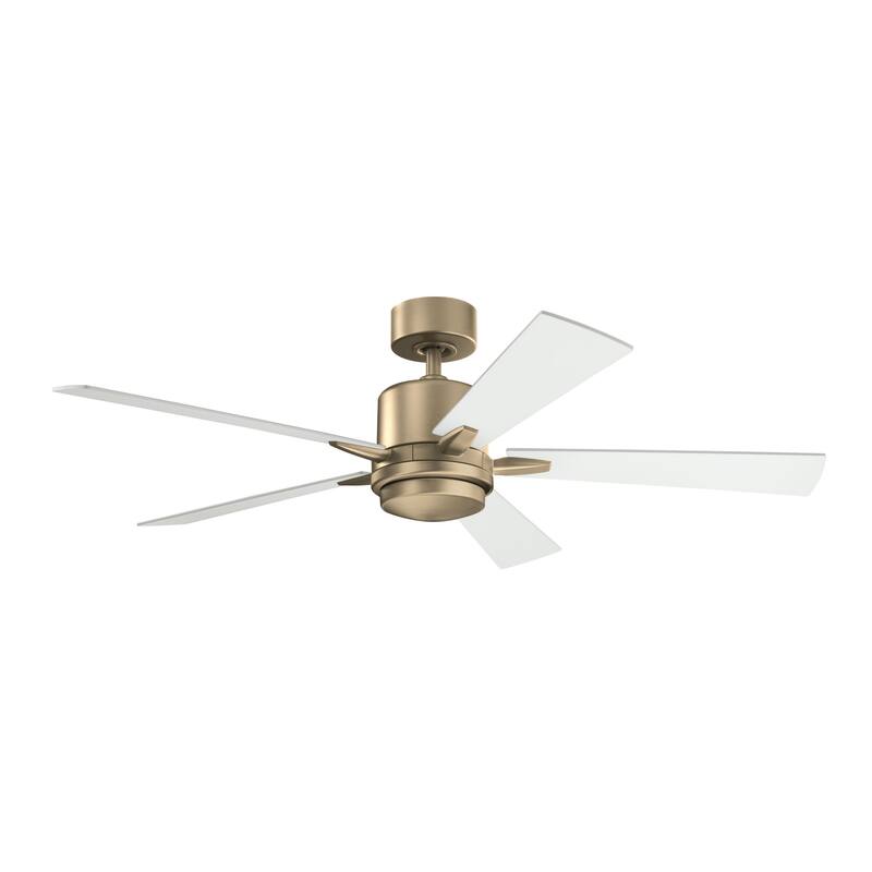 52 Inch Lucian Elite 5 Blade Indoor Ceiling Fan in Champagne Bronze with Matte White Blades