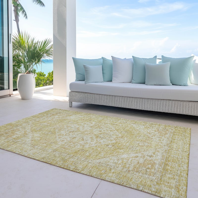 Machine Washable Indoor/ Outdoor Vintage Traditional Chantille Rug