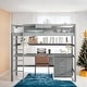 preview thumbnail 1 of 22, Twin Size Loft Bed with Desk, Blackboard, Shelf and 3 Drawers Grey