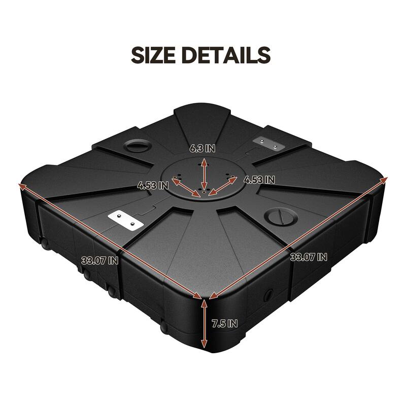 Weather-Resistant HDPE Patio Umbrella Base Square