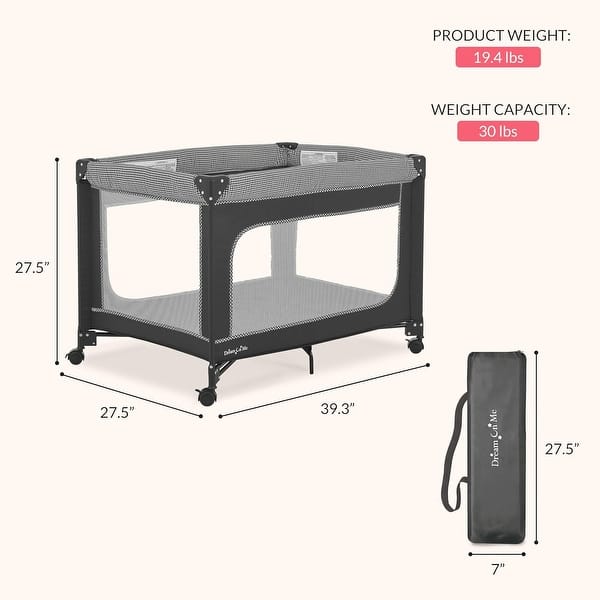 dimension image slide 1 of 3, Dream On Me EZGo Portable Playard
