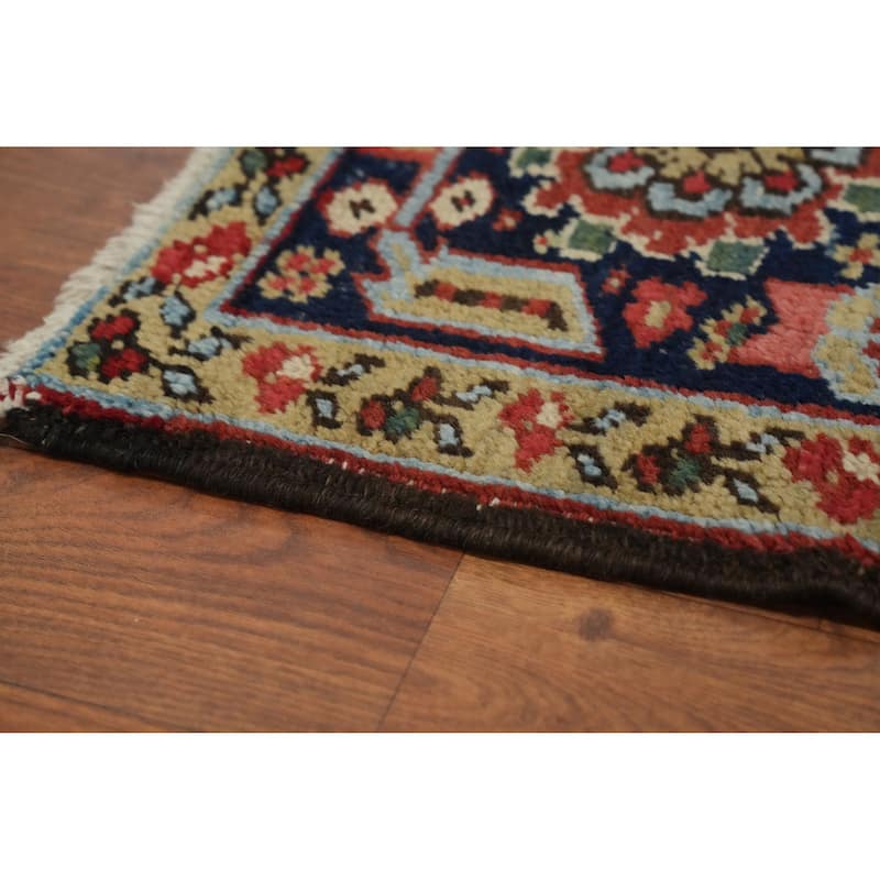 Hand Knotted Oriental 100% Wool Carpet Traditional Medallion Oranges & Rust Heriz Area Rug - 11' 9'' X 8' 9''