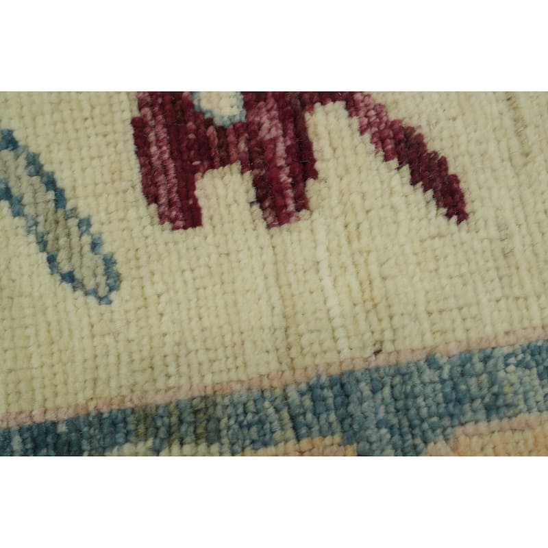 Geometric Wool Oushak Vegetable Dye Large Rug, Medallion Geometric Carpet - 17' 11'' X 12' 3''