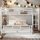 preview thumbnail 14 of 25, 2 In 1 Metal Twin over Full L-shaped Bunk Bed With Safety Guaranteed White