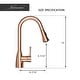 preview thumbnail 4 of 4, Copper Pull Down Kitchen Faucet with Deck Plate Modern Style - 8.4x16"
