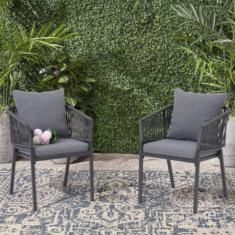 Outdoor 2 peice Aluminium Rope Dining Chairs