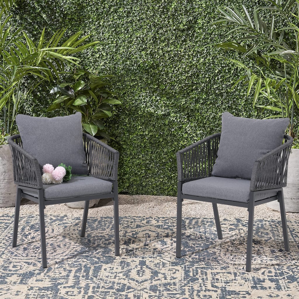 Outdoor 2 peice Aluminium Rope Dining Chairs