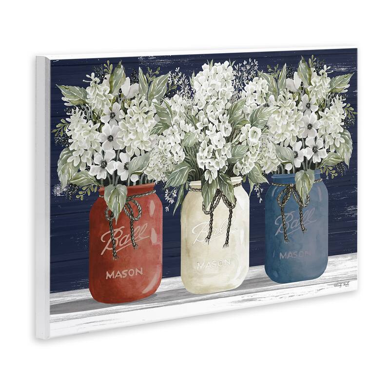 Stupell Americana Floral Bouquets Rustic Flowers Wall Art - Blue