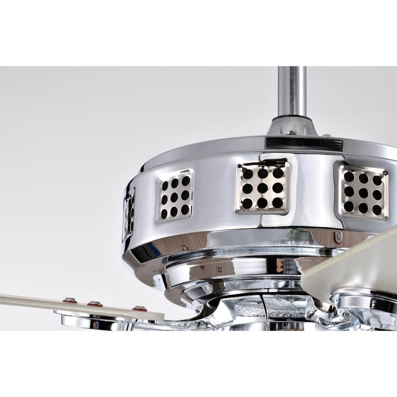 Callen 52 Inch Glam Style Chrome Finish Crystal Ceiling Fan 3 Light with Remote