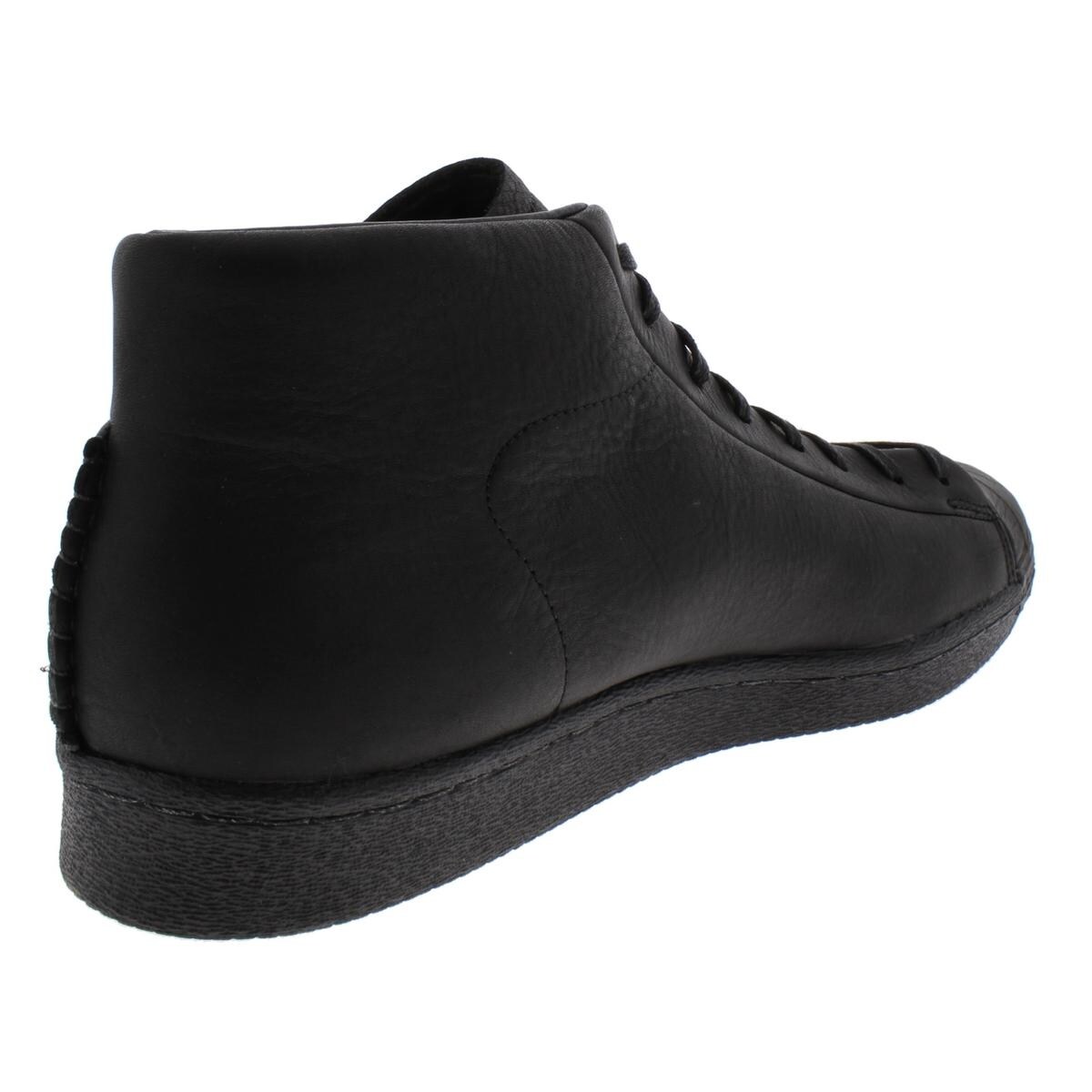 adidas black leather high tops
