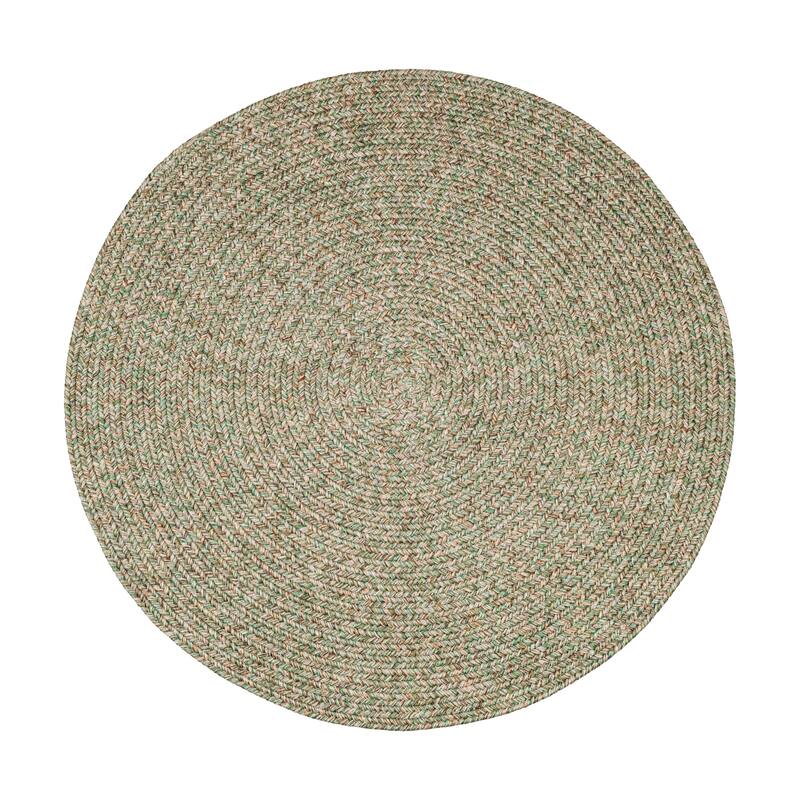 Rhody Rug Sandi Indoor/Outdoor Braided Rug - 6 ft x 6 ft - Bayleaf