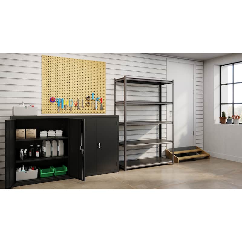 Iron Horse 3200 lb Concealed Riveted Shelving, 72"Hx48"Wx18"D, Gray