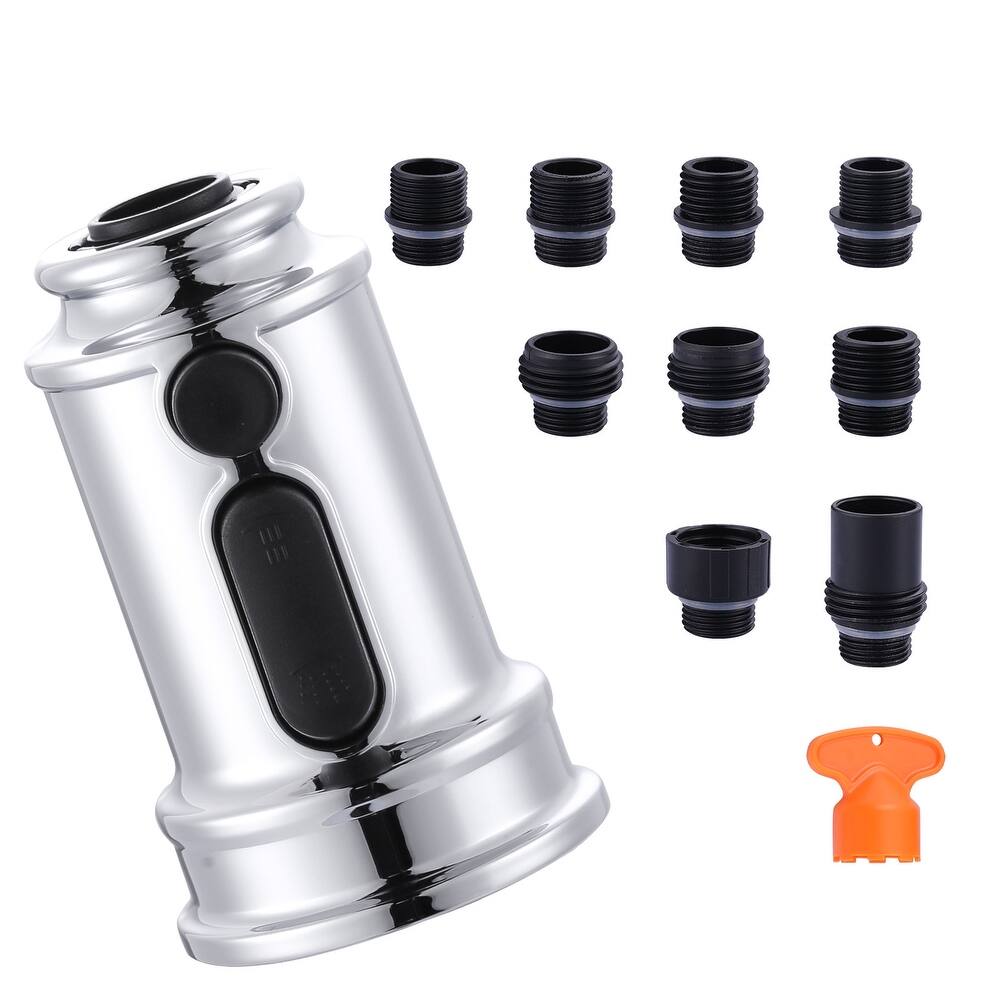 WOWOW Pull Down Kitchen Faucet Spray Head with 9 Adapters Kit