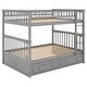 preview thumbnail 24 of 25, Full over Full Bunk Bed with Drawers,Kid's Bunk Convertible Bed