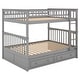 preview thumbnail 24 of 25, Full over Full Convertible Bunk Bed with Storage Drawers and Guardrails