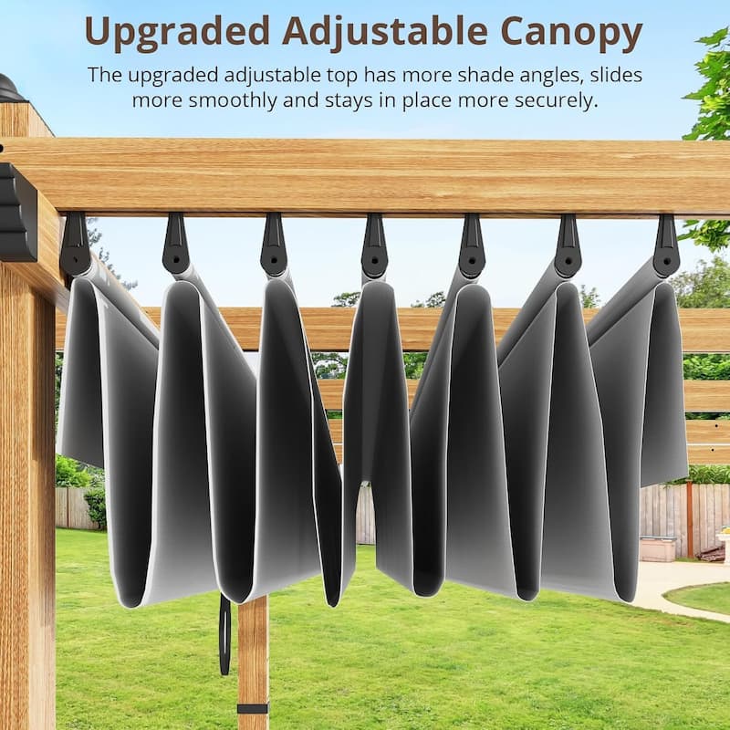10*10FT aluminum flower rack grape rack, imitation wood grain gray curtain