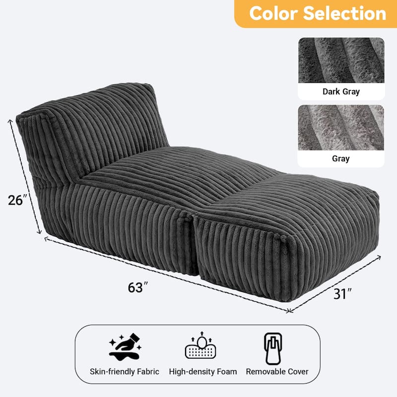 Modular Floor Chaise Lounge - Convertible Sofa Bed for Multi-Scene Use & Compact Spaces