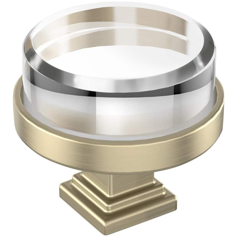 Amerock BP36976 Glacio 1-1/2" Mushroom Cabinet Knob - Clear / Golden Champagne