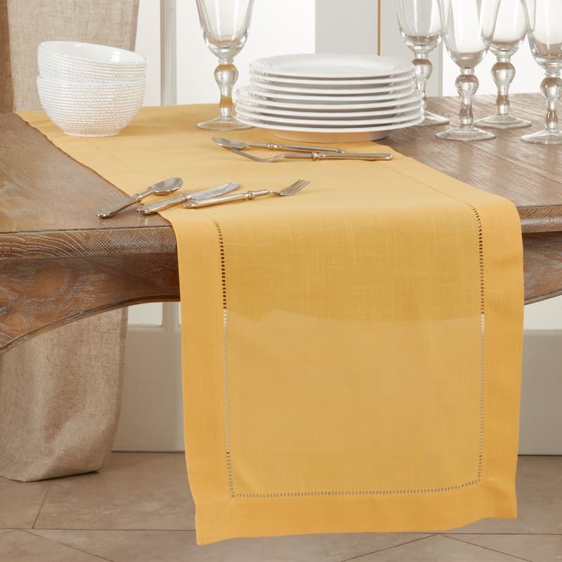 Classic Hemstitch Border Table Runner - 16"x90"