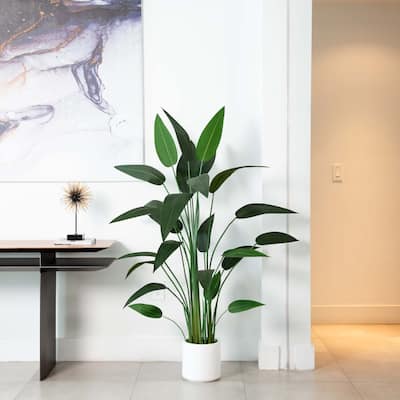 Sky Bird Artificial Potted Tree - 5.25' - Green and White