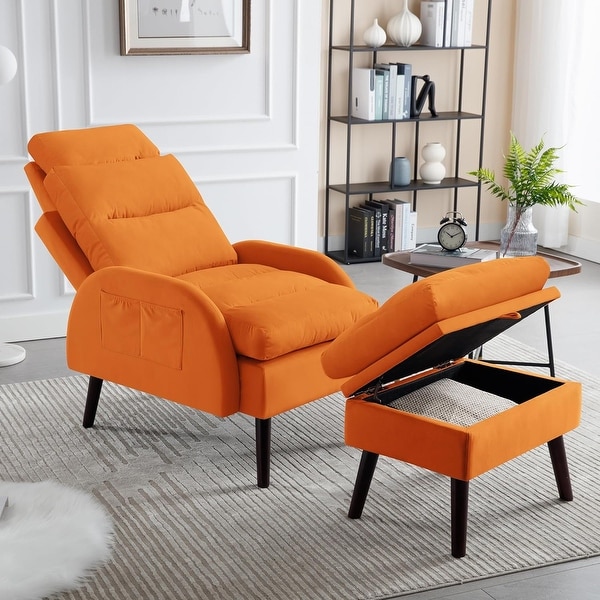 HOMYKA Accent Lounge Chair with Adjustable Backrest Storage