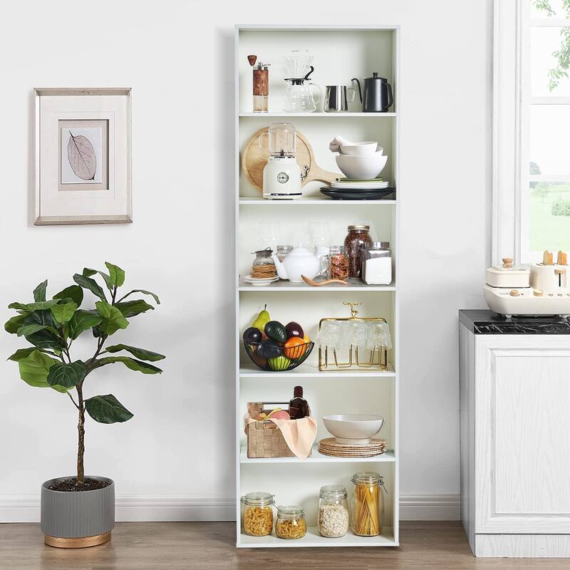 Bookcase and Bookshelf, Floor Standing 6-Story High Bookshelf