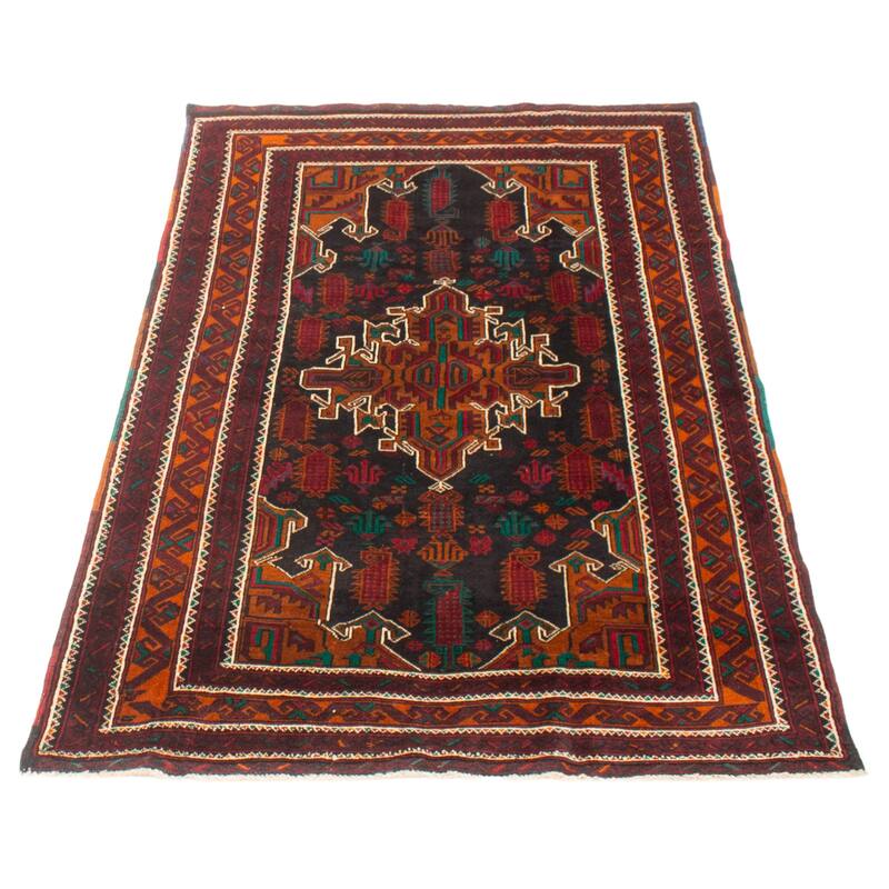 ECARPETGALLERY Hand-knotted Teimani Black, Wool Rug - 3'9 x 5'9