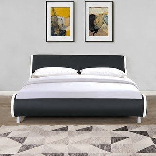 Photo inspiration: Fresh Look at Black White Modern Faux Leather Upholstered Bed Frame Curve Design