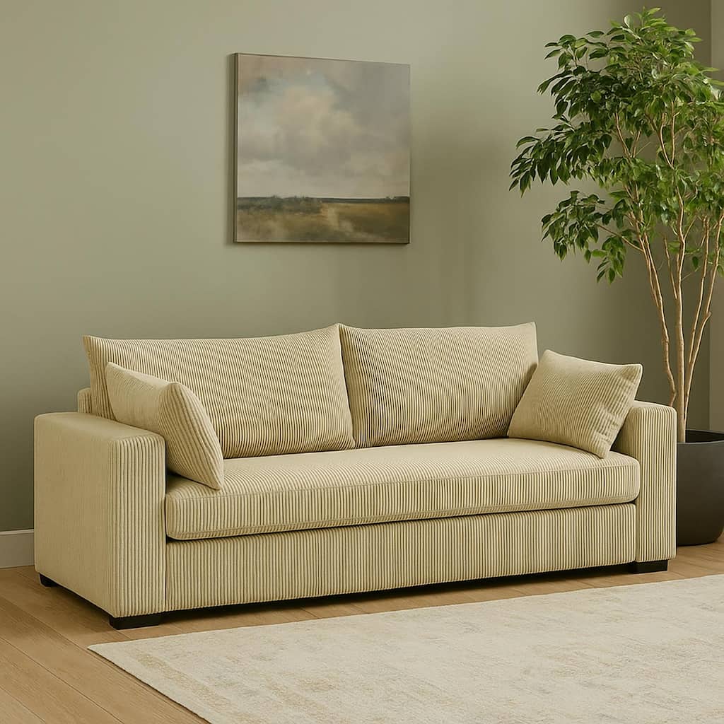 Cream Corduroy Sofa