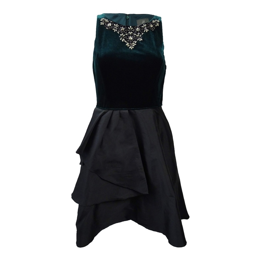 velvet and taffeta dress