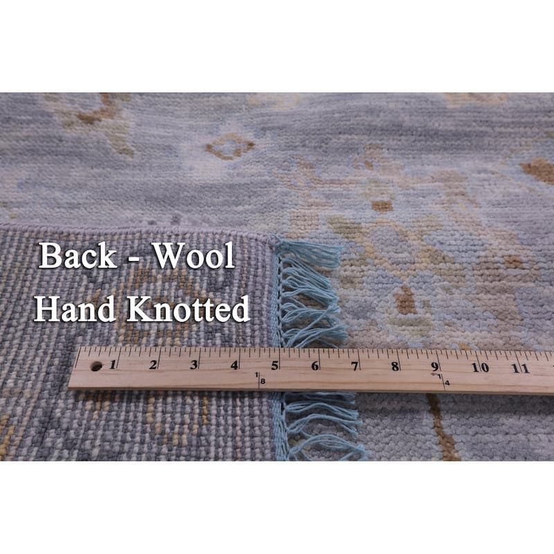 Golden Nile Grey Turkish Oushak Handmade Wool Rug - 4' 1" X 5' 11"