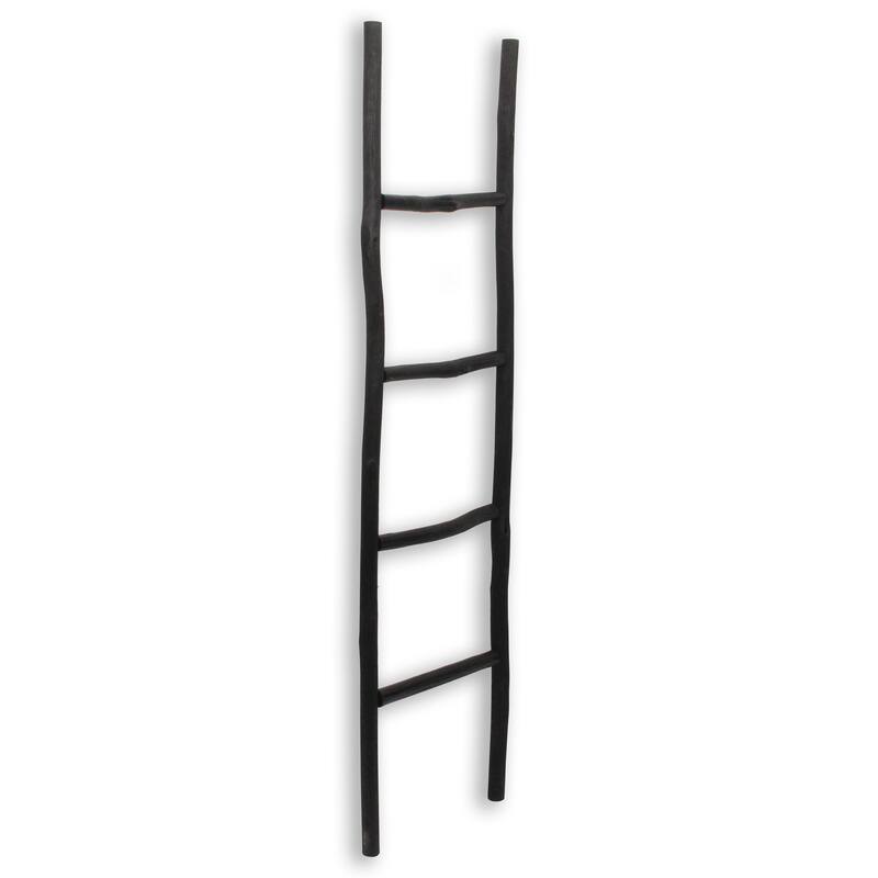 Theron 59" Black Wood Blanket Ladder